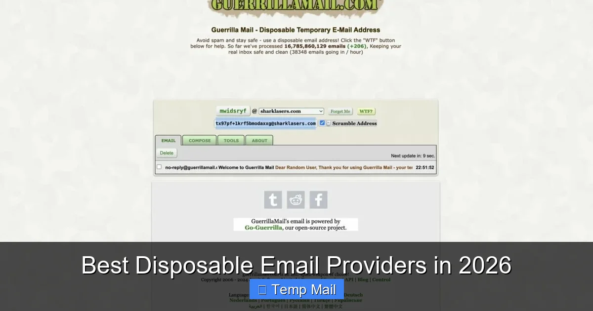 Best Disposable Email Providers in 2026
