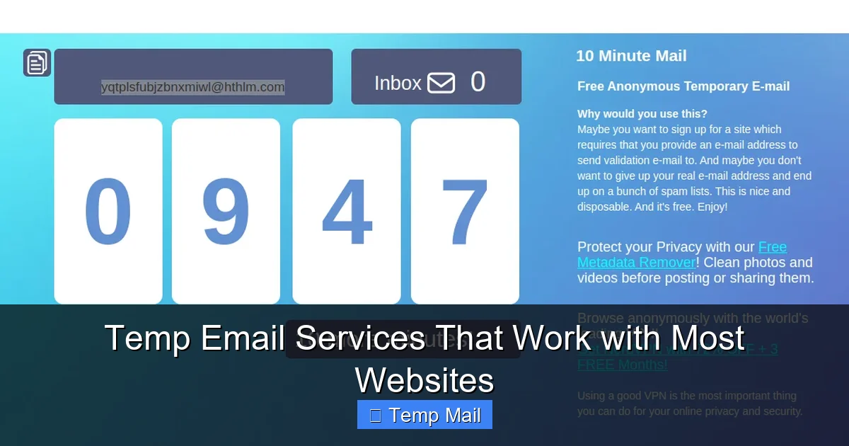 Temp Email Services That Work with Most Websites
