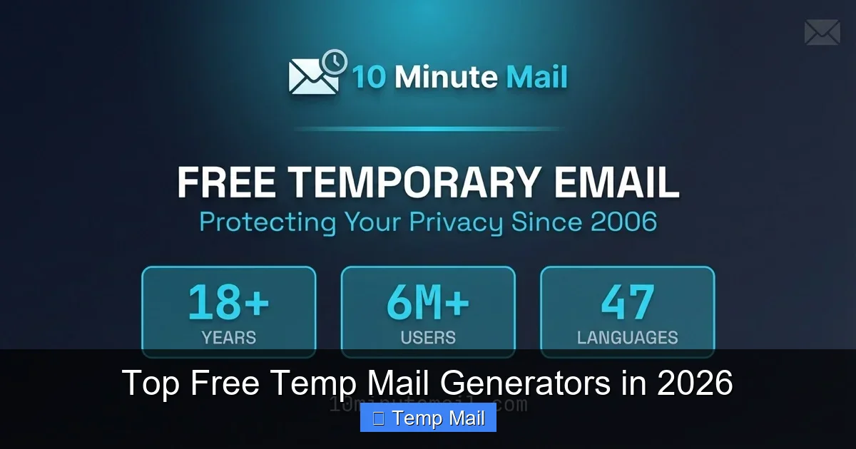Top Free Temp Mail Generators in 2026