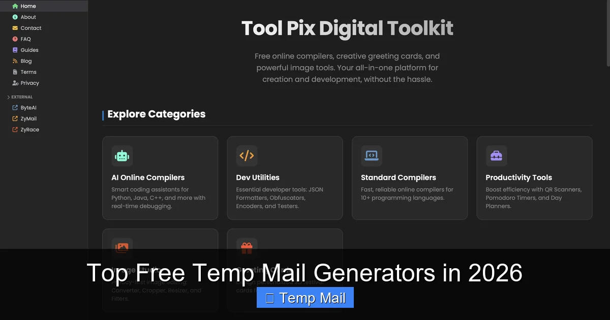 Top Free Temp Mail Generators in 2026